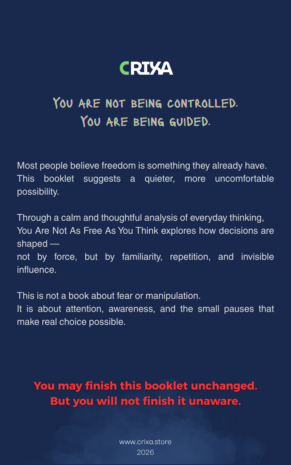 You Are Not As Free As You Think booklet
